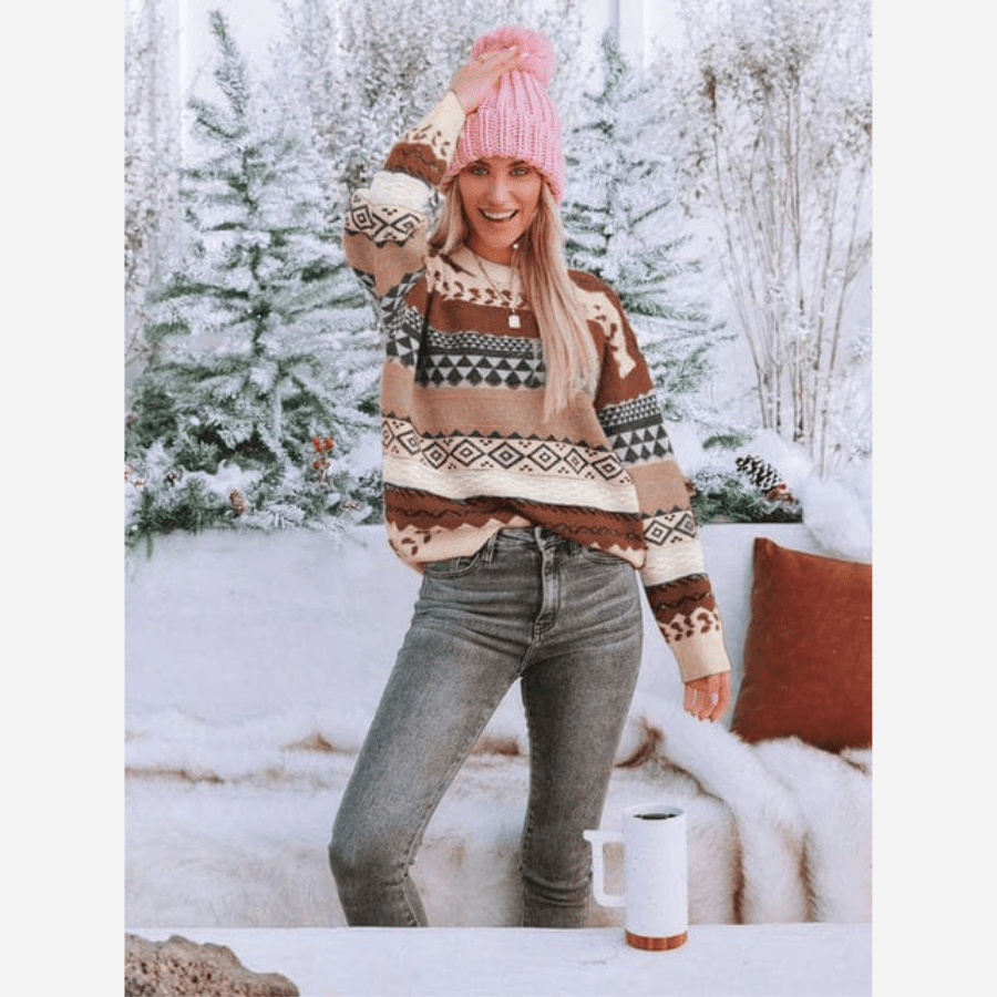 Strickpullover mit Norweger-Muster | Winterlich & Gemütlich | Vielseitiger Stil