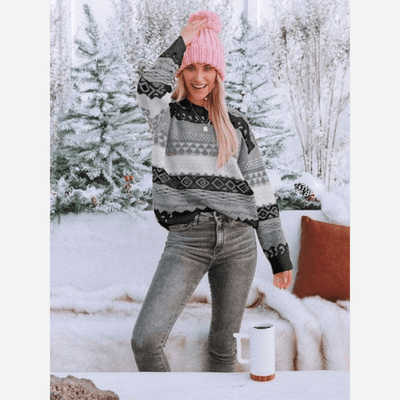 Strickpullover mit Norweger-Muster | Winterlich & Gemütlich | Vielseitiger Stil