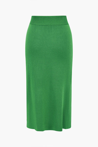 Amelie | Elegantes Strick-Set mit Peplum-Top & Bleistiftrock