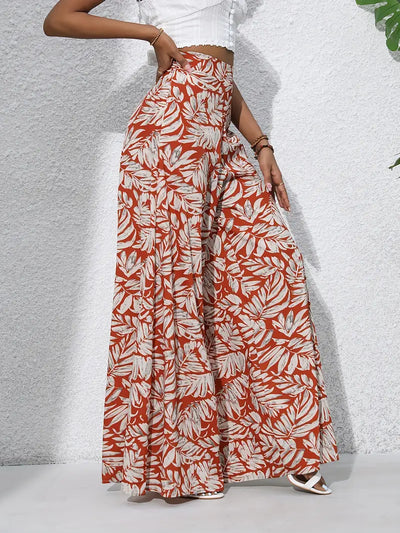 Mariah – Hochwertige Hose mit weitem Bein und tropischem Print