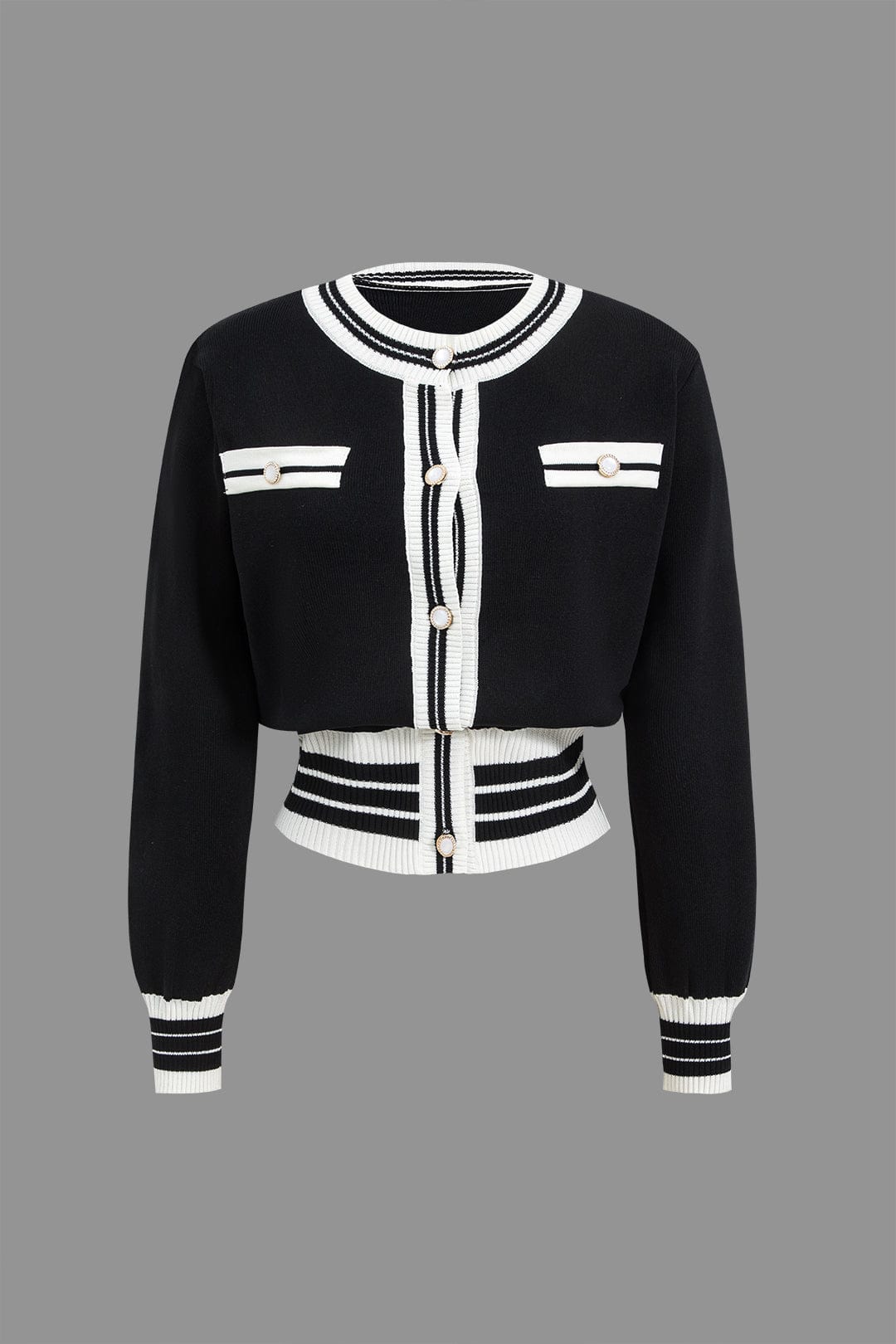 Ariella | Stilvolles Strick-Zweiteiler-Set mit Cropped-Cardigan & Weitbein-Hose