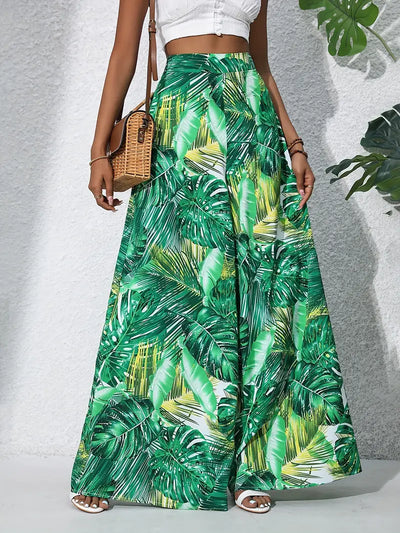 Louvelle – Stilvolle Hose mit weitem Bein und tropischem Print