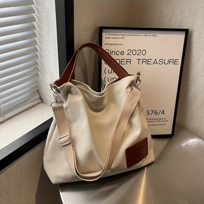 Canvas Schultertasche Damen – Zeitlose Crossbody Bag mit Reißverschluss