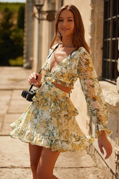 Avelena | Mini-Chiffonkleid mit Cut-Outs