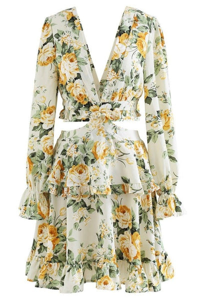 Avelena | Mini-Chiffonkleid mit Cut-Outs