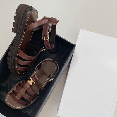 Eduvixe - Elegante Damen Sandalen aus Weichem Metallic Gold