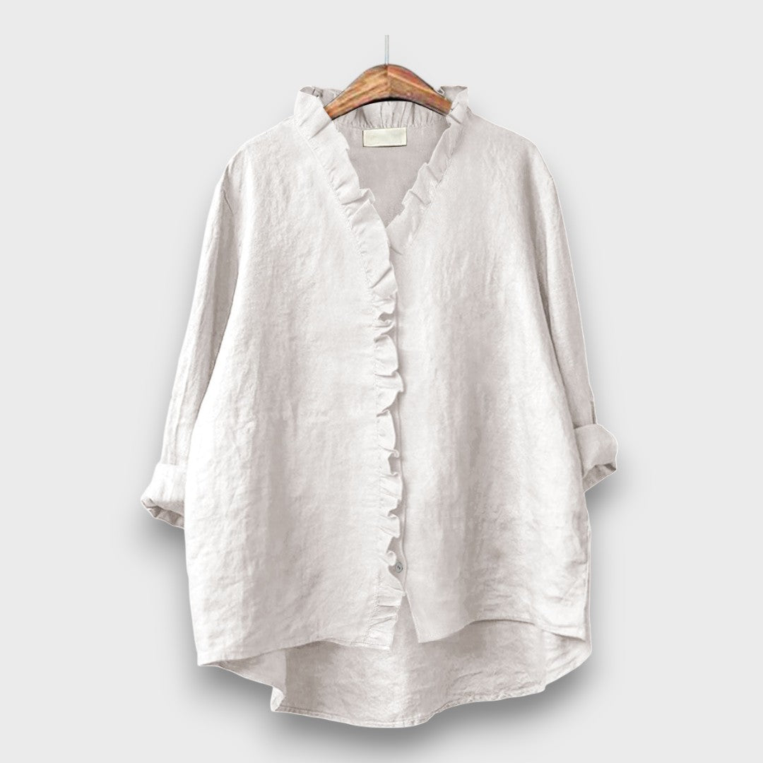 Jagina – Lockere Bluse mit Volantkante