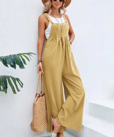 Amara |  Ärmellose Latzhose Casual Jumpsuit