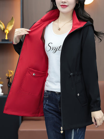 Avelena | Schwarze Wendeweste mit Kapuze für Vielfältige Styles