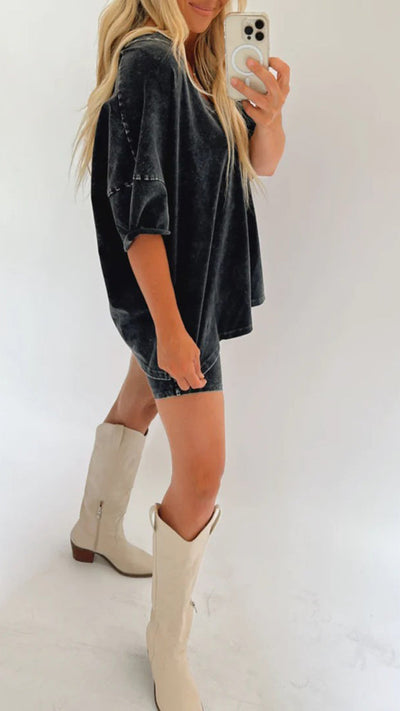 Zweiteiliges Set mit Oversized-Shirt | Lässiger Stil | Bequem & Modern