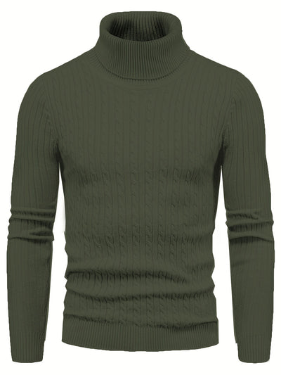 Herren-Rollkragenpullover | Zopfmuster & Winterwärme | Klassische Eleganz