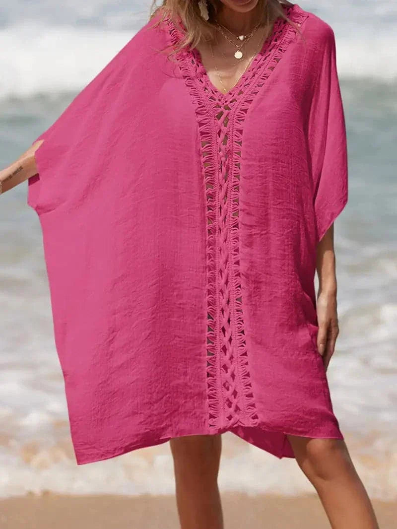 Thalivora – Boho-Chic-Strandkleid mit Häkelbesatz