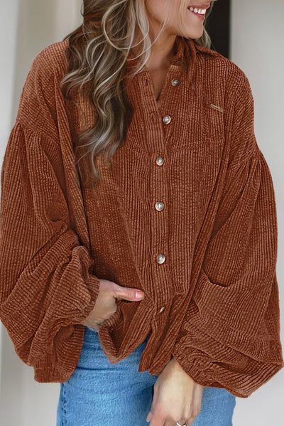Oversized Bluse aus Cord | Lässiger Komfort | Boho-Stil