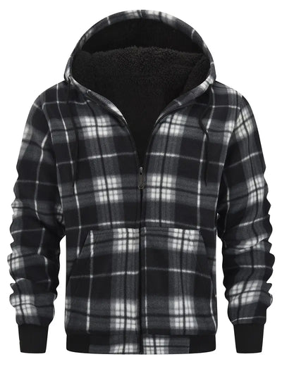 Avelena | Dicke Retro-Jacke mit Kapuze und Sherpa-Futter