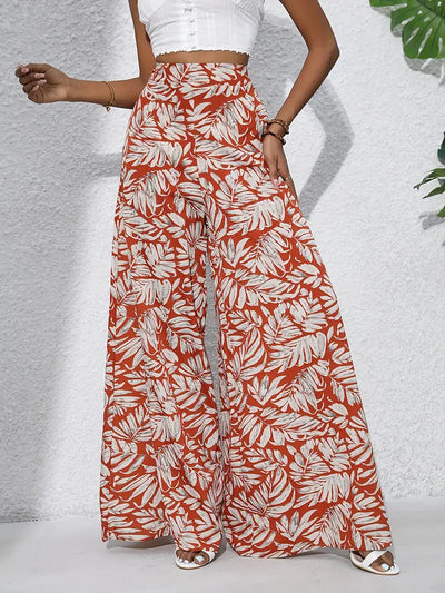 Mariah – Hochwertige Hose mit weitem Bein und tropischem Print