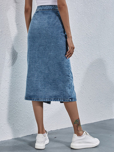Avelena | Langer Jeansrock mit Knöpfen