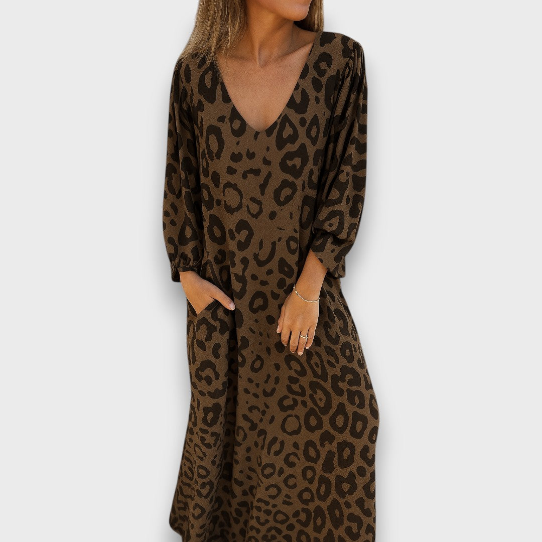 Abril – Maxikleid mit Animal-Print