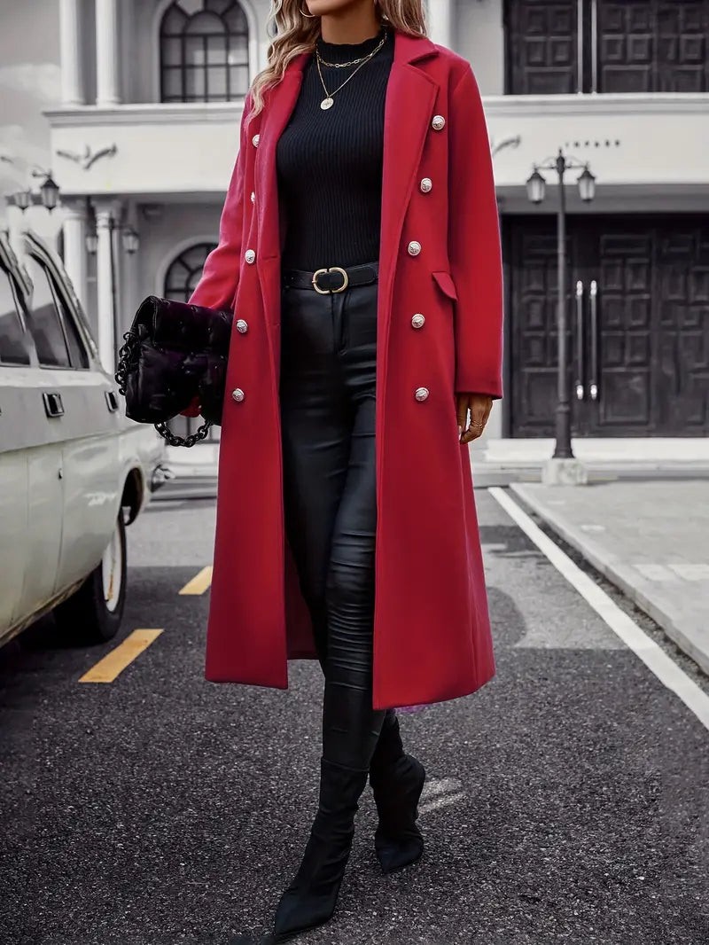 Avelena | Modebewusster Trenchcoat mit Gürtel und Fellbesatz