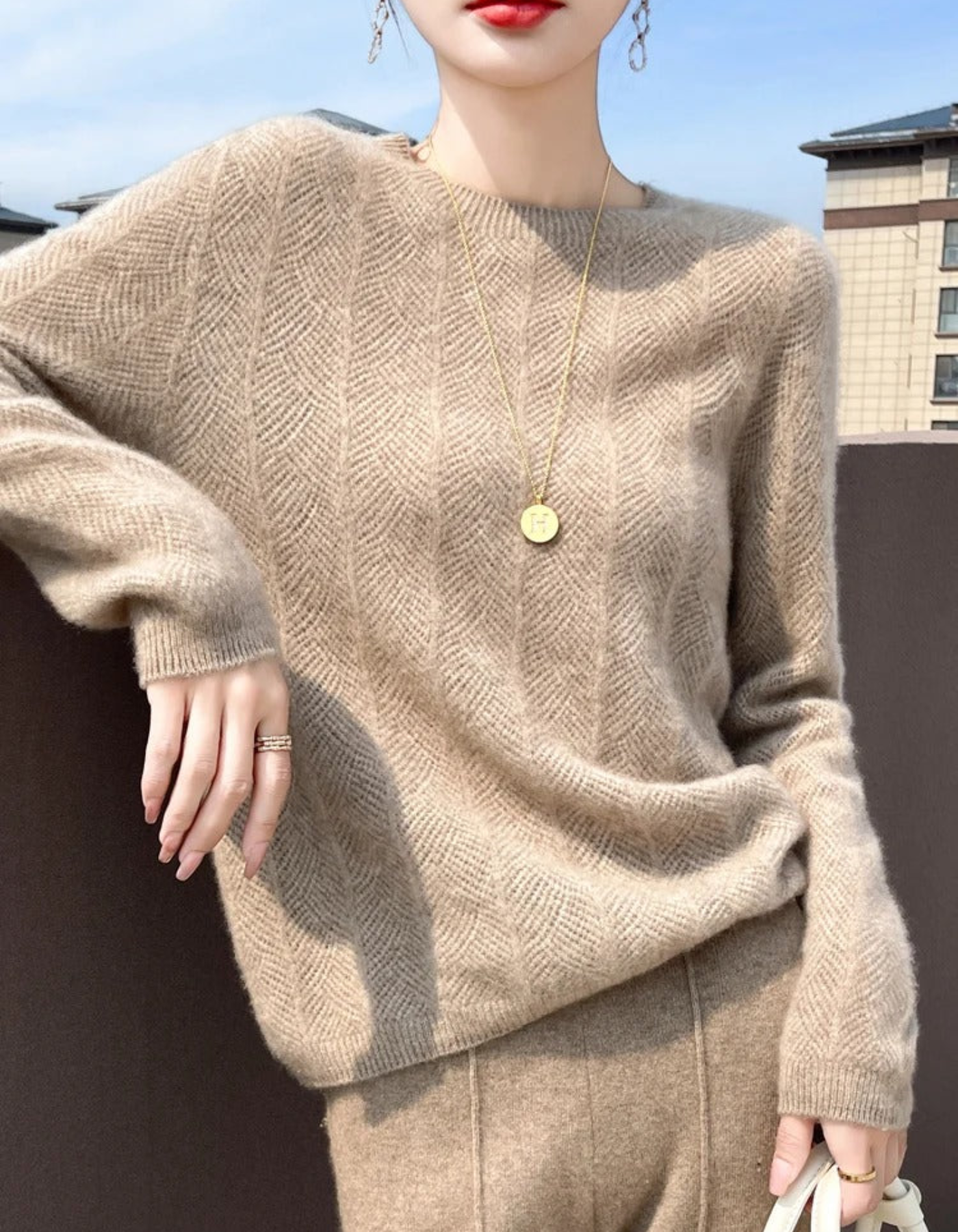 Wanda | Damen Ausgefallene Pullover | Weiß