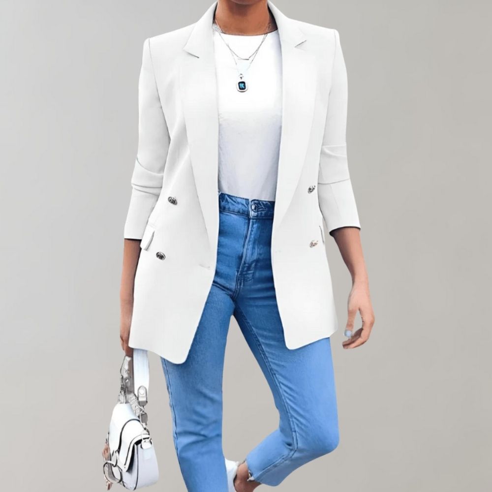 Audry | Damen Elegant Blazer | Weiß