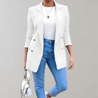Audry | Damen Elegant Blazer | Weiß