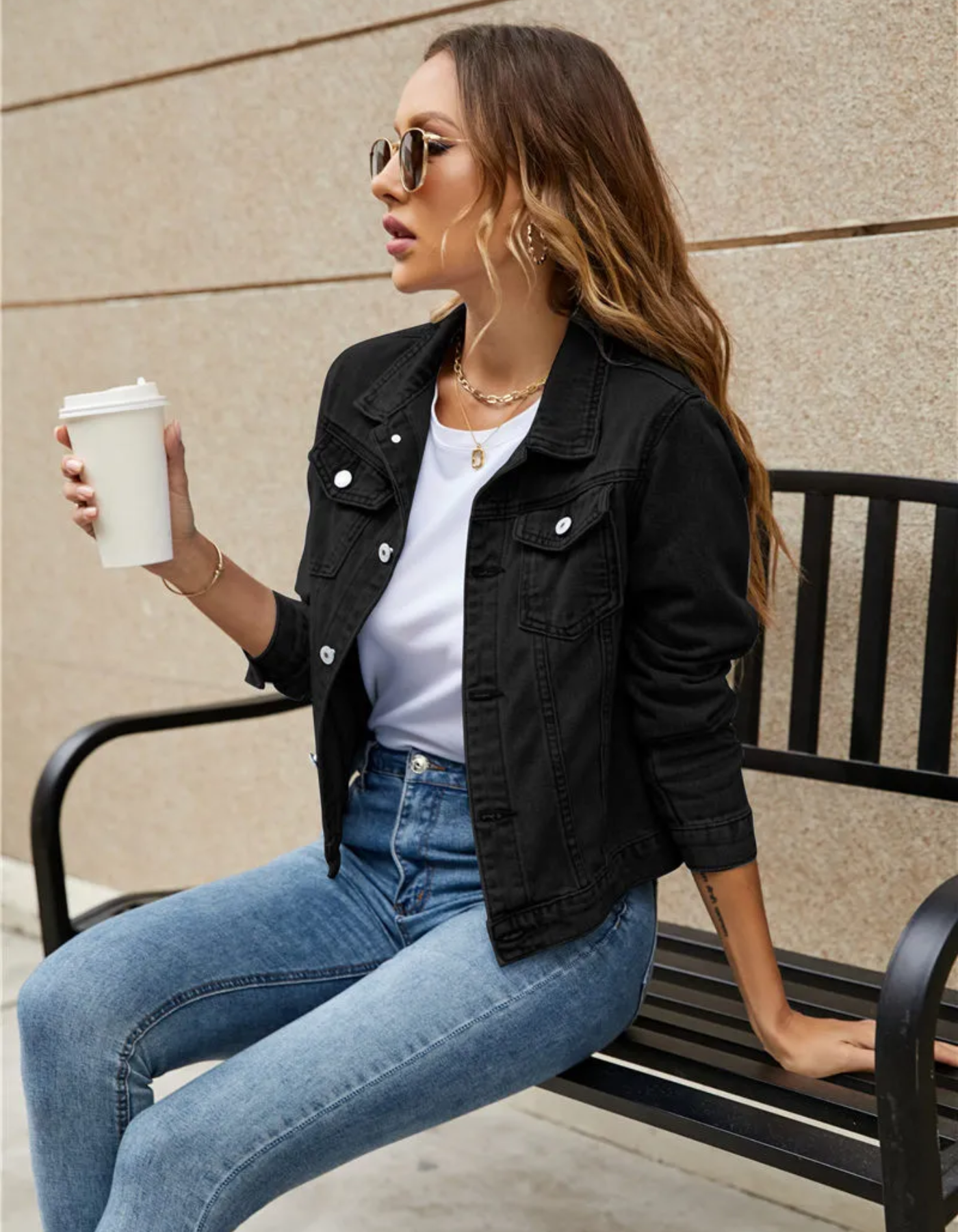 Jasmine | Damen Elegant Sommerjacke | Schwarz