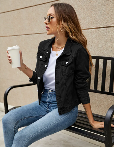 Jasmine | Damen Elegant Sommerjacke | Schwarz