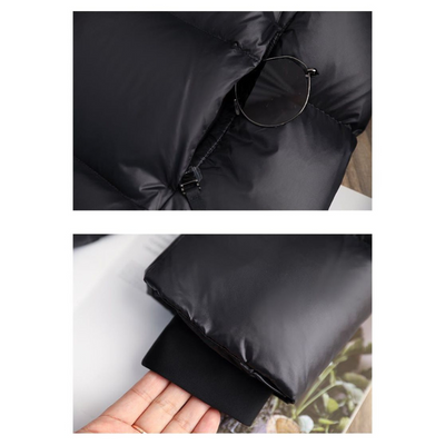 Carmen | Damen Lang Steppjacke | Daunenjacke Schwarz