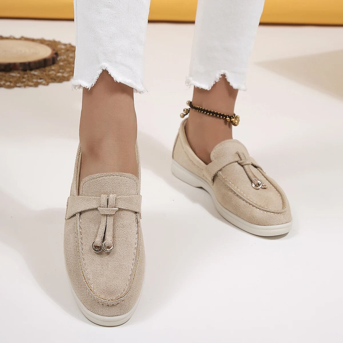 Inna | Damen Loafer Beige | Elegant