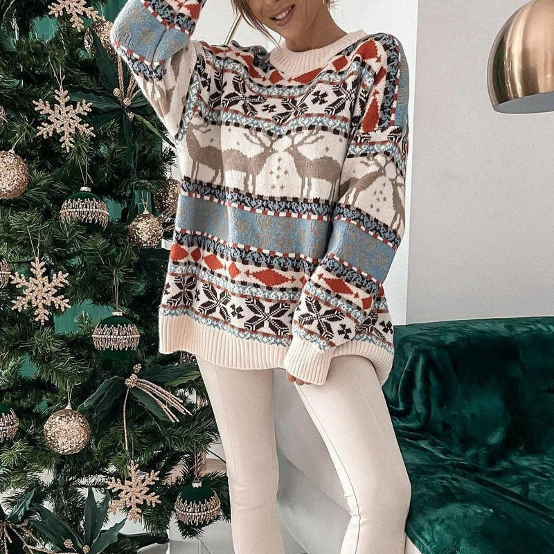 Jazmine | Damen Weihnachtspullover | Oversize
