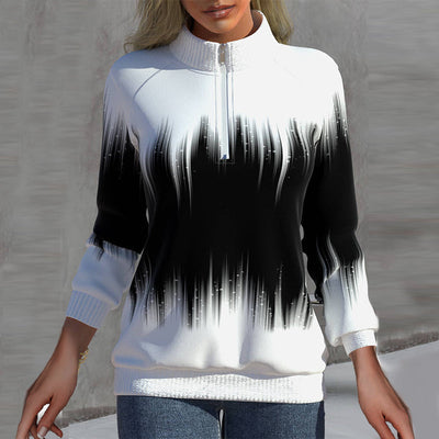 Ciarra | Damen Reißverschluss Pullover | Weiß