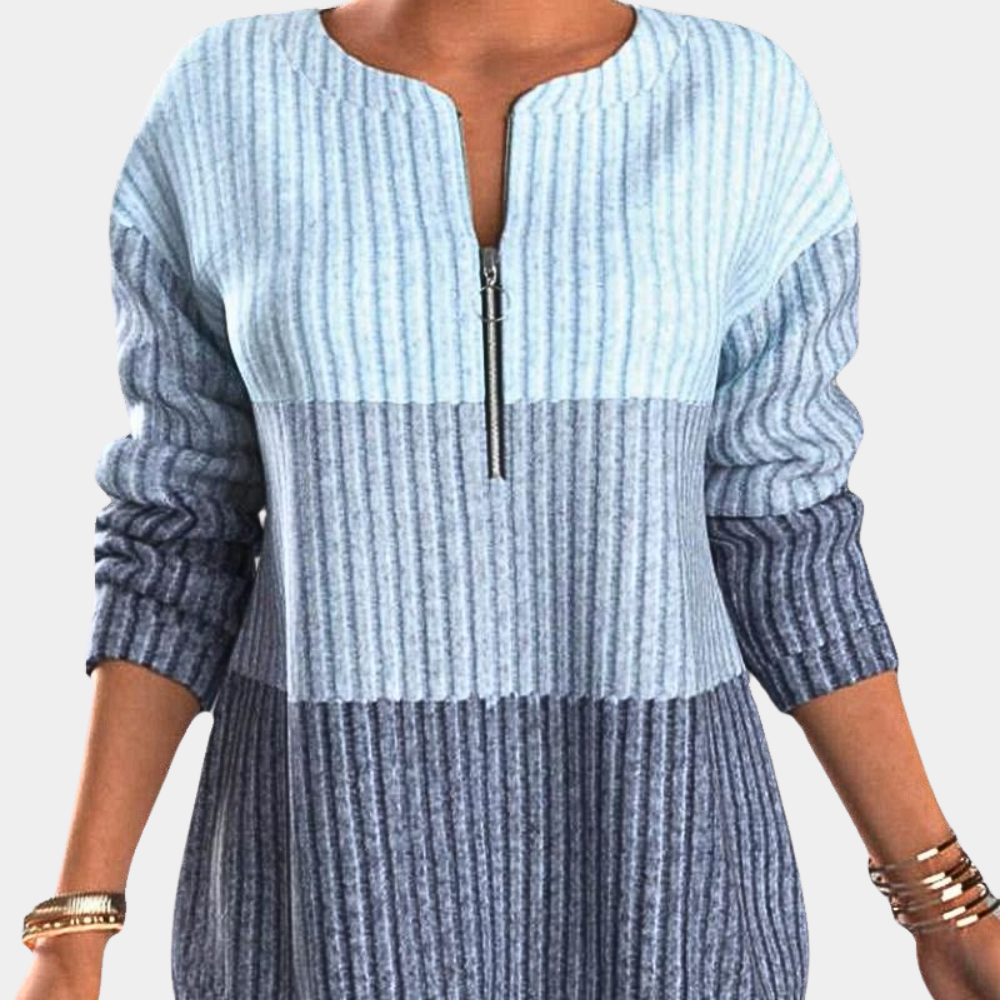 Audree | Damen Reißverschluss Pullover | Ausgefallene