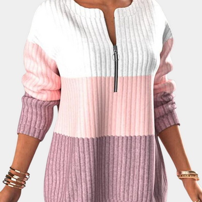 Audree | Damen Reißverschluss Pullover | Ausgefallene