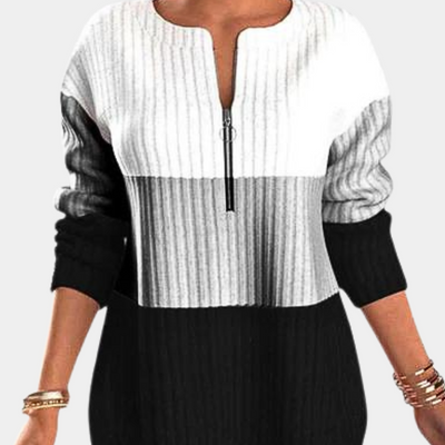 Audree | Damen Reißverschluss Pullover | Ausgefallene