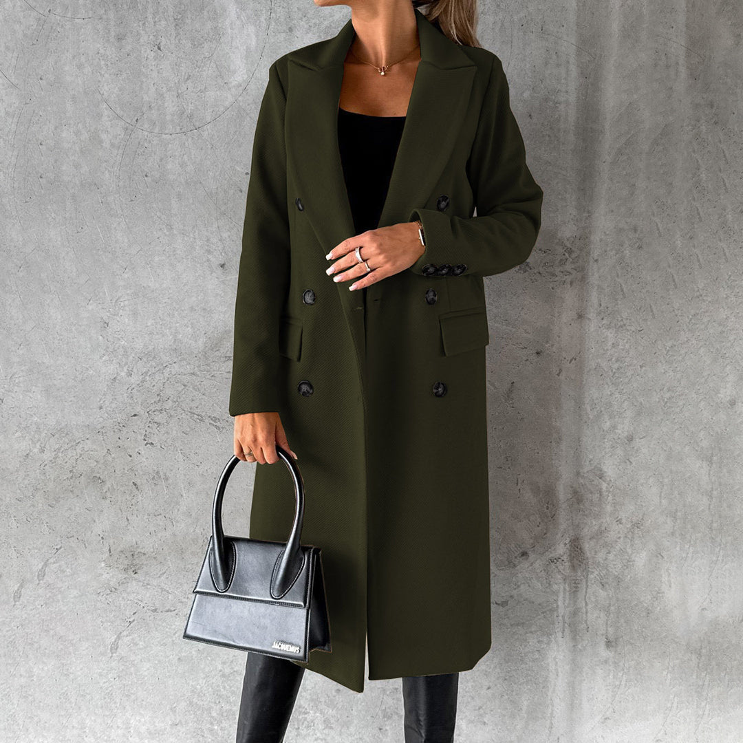 Geneva | Damen Schwarz Trenchcoat | Langer Jacke