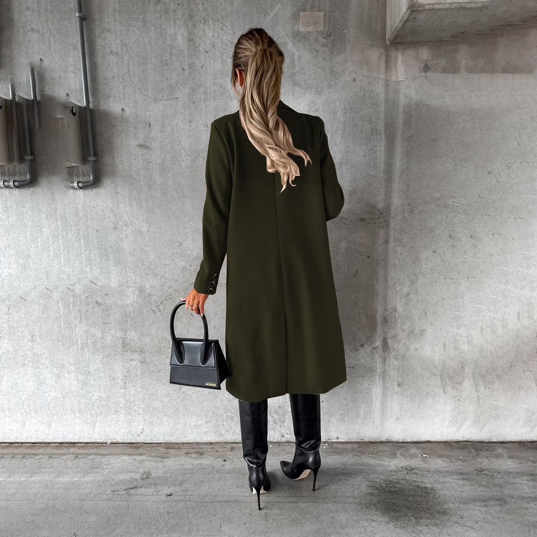 Geneva | Damen Schwarz Trenchcoat | Langer Jacke