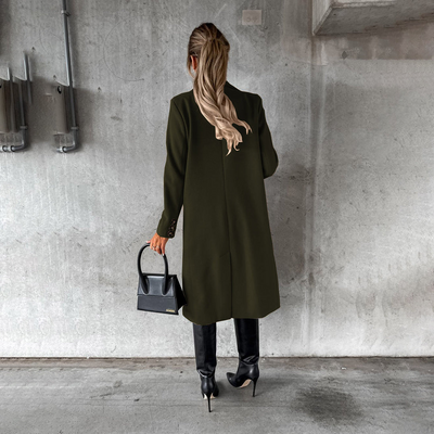 Geneva | Damen Schwarz Trenchcoat | Langer Jacke