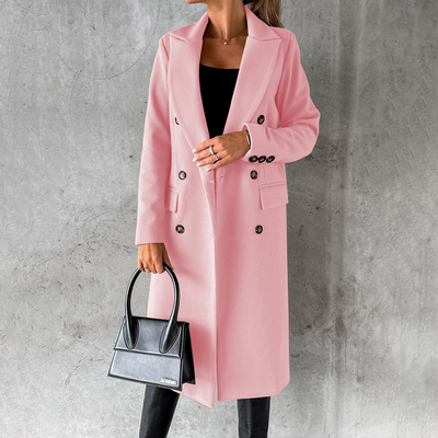 Geneva | Damen Schwarz Trenchcoat | Langer Jacke