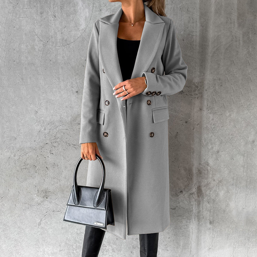 Geneva | Damen Schwarz Trenchcoat | Langer Jacke