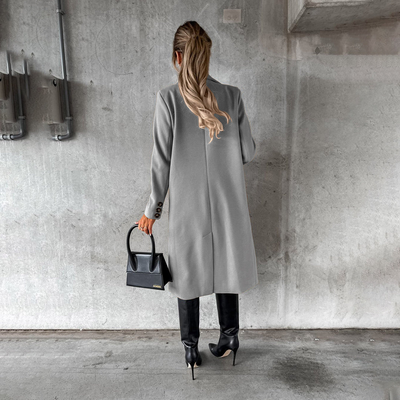 Geneva | Damen Schwarz Trenchcoat | Langer Jacke