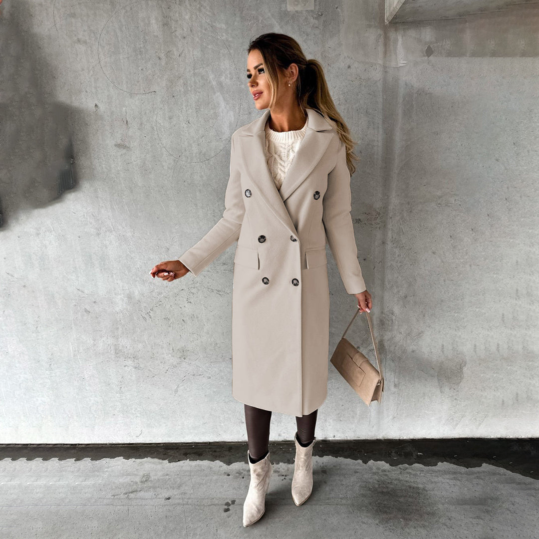 Geneva | Damen Schwarz Trenchcoat | Langer Jacke