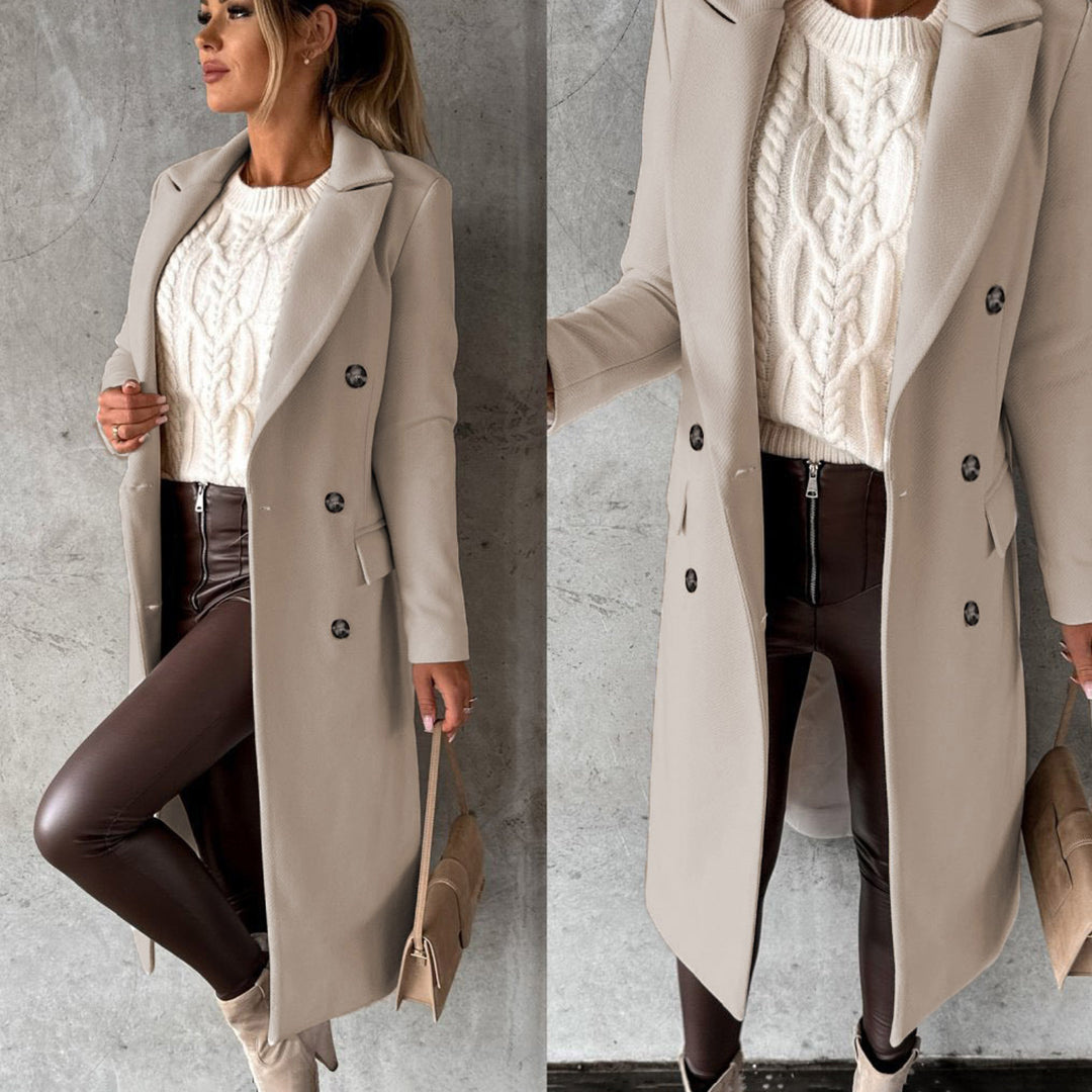 Geneva | Damen Schwarz Trenchcoat | Langer Jacke