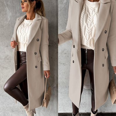 Geneva | Damen Schwarz Trenchcoat | Langer Jacke