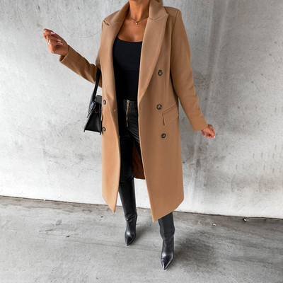 Geneva | Damen Schwarz Trenchcoat | Langer Jacke