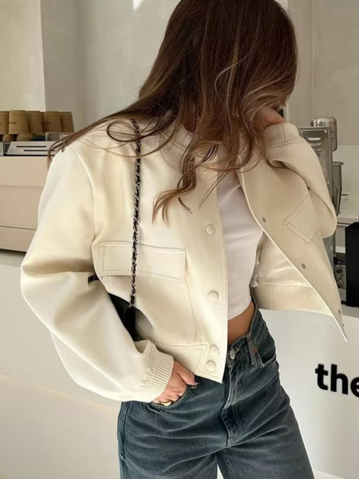 Josephine | Damen Schwarze Bomberjacke | Elegant