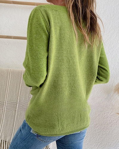 Evangeline | Damen Strick Pullover | Grün
