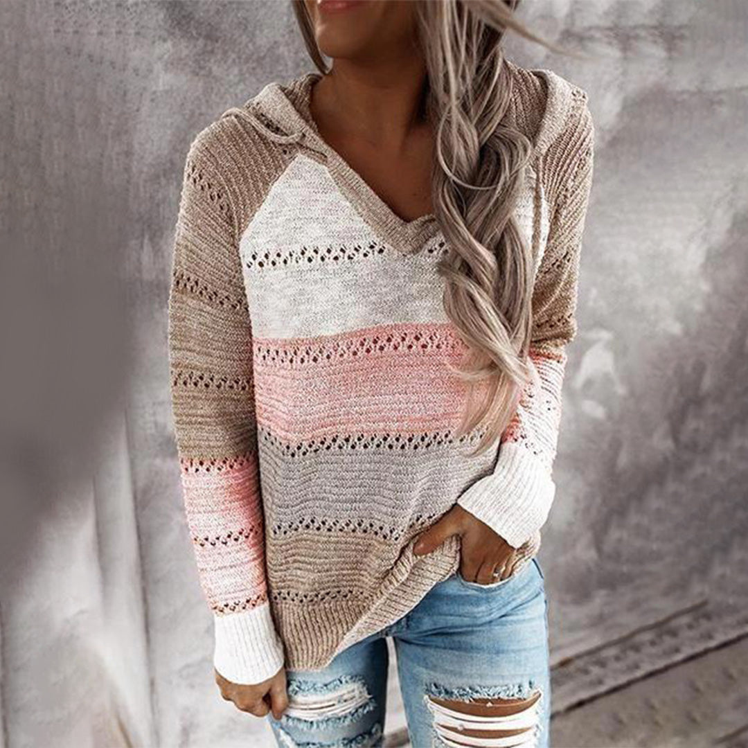 Kyla | Damen Strick Pullover | V-Ausschnitt