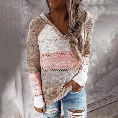 Kyla | Damen Strick Pullover | V-Ausschnitt