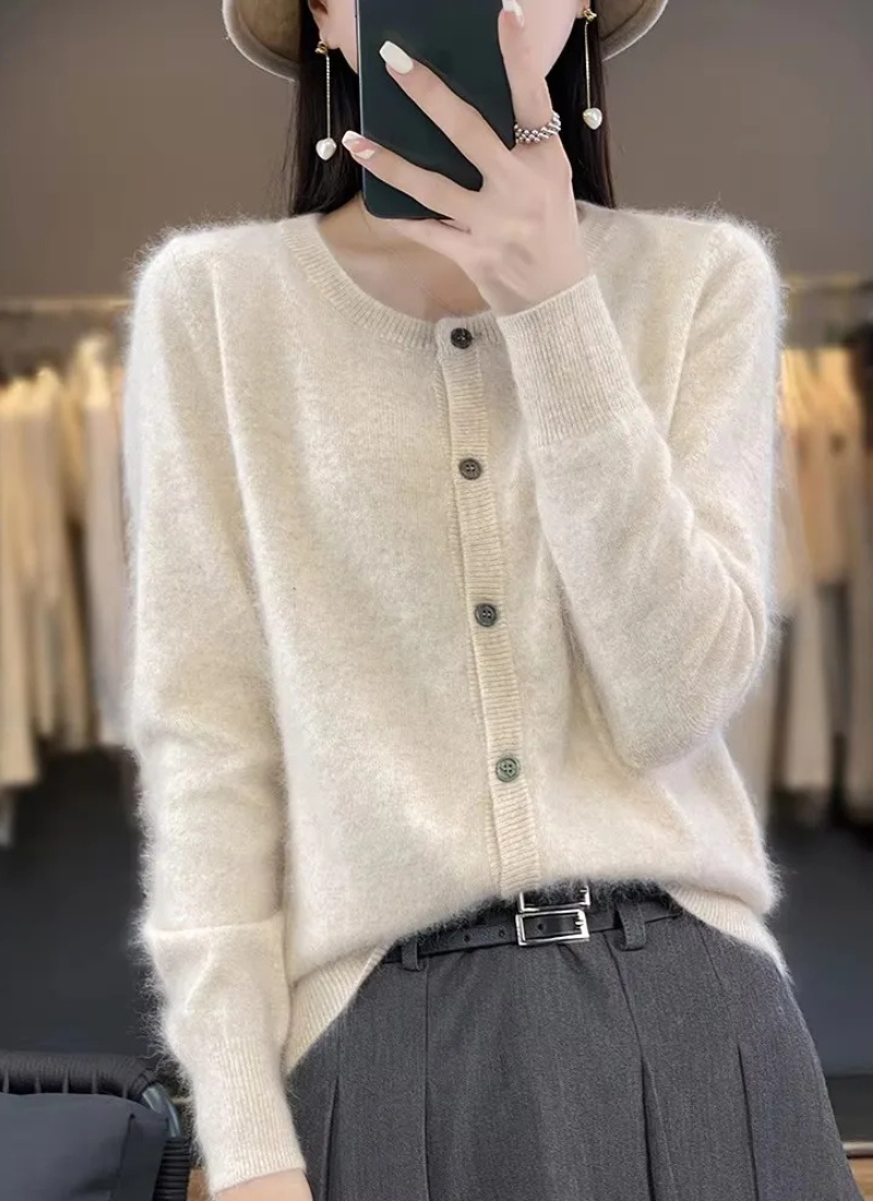 Juliana | Damen Strickjacke Kurz | Beige