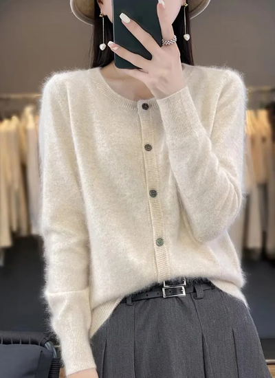 Juliana | Damen Strickjacke Kurz | Beige